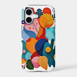 Vibrant Abstract Organic Shapes Boho Floral