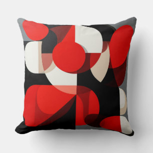 Vibrant Abstract Painting with Geometric Shapes Cushion