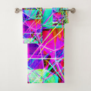 Vibrant Abstract Pattern Design Bath Towel Set