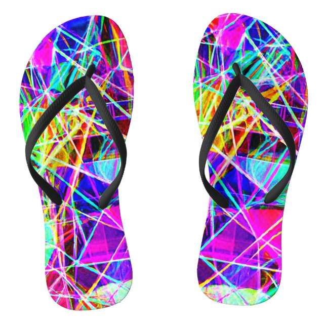 Vibrant Abstract Pattern Design Jandals (Footbed)