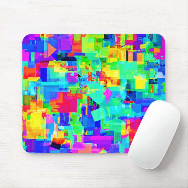 Vibrant Abstract Pattern Mouse Pad (With Mouse)