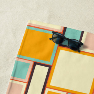 Vibrant abstract pattern with rectangles beach towel