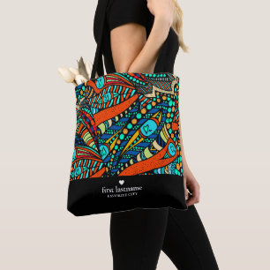 Vibrant Abstract Personalised Tote Bag