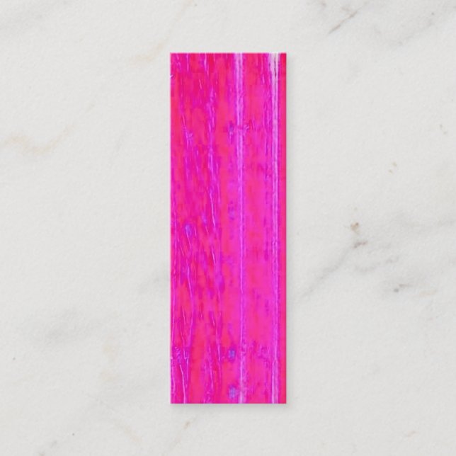 Vibrant Abstract Pink and Purple Stripes Art Mini Business Card (Front)