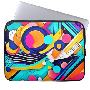 Vibrant Abstract Pop Art Laptop Sleeve