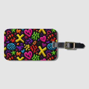 Vibrant Abstract Pop Art Seamless Pattern Luggage Tag