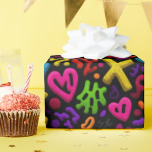Vibrant Abstract Pop Art Seamless Pattern Wrapping Paper