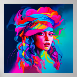 Vibrant Abstract Portrait  Poster