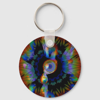 Vibrant Abstract Rainbow Eye Keychain