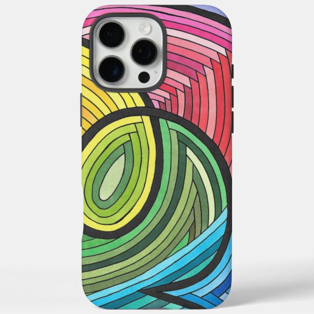 Vibrant Abstract Rainbow Swirl with Layered Lines Case-Mate iPhone Case (Back)