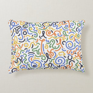 Vibrant Abstract Scribble Throw Pillow - Colourful