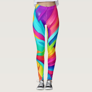 Vibrant Abstract Shapes Art Leggings
