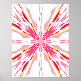 Vibrant Abstract Starburst Geometric Art Poster