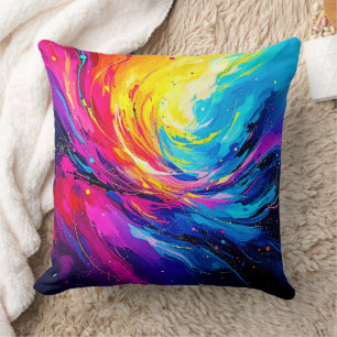 Vibrant Abstract Swirl Cushion