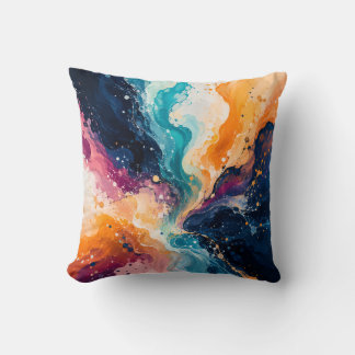 Vibrant Abstract Swirl Throw Pillow