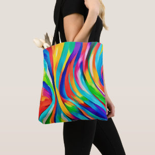 Vibrant Abstract Swirling Colour Art Tote Bag