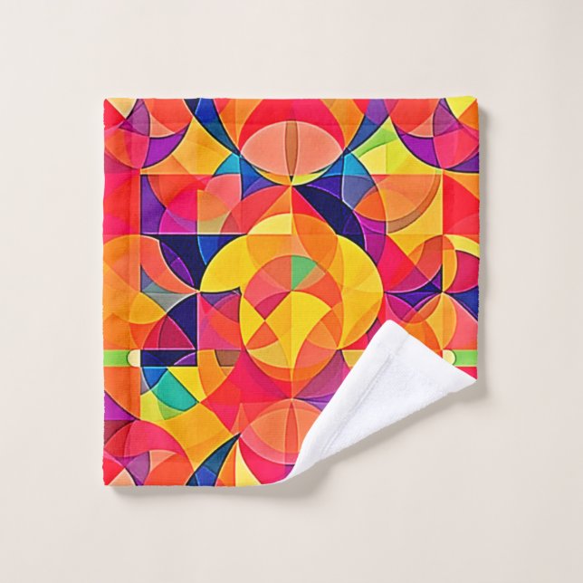 Vibrant Abstract Symmetry Art Bath Towel Set (Wash Cloth)