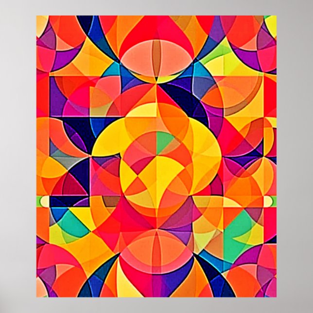 Vibrant Abstract Symmetry Art Poster (Front)
