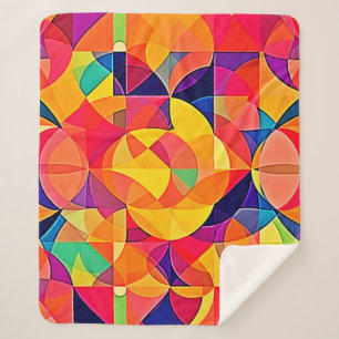 Vibrant Abstract Symmetry Art Sherpa Blanket