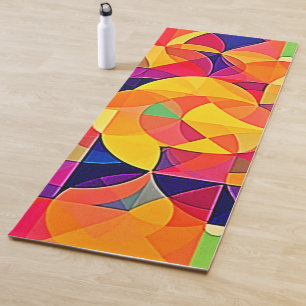Vibrant Abstract Symmetry Art Yoga Mat