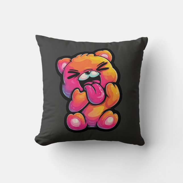 Vibrant Abstract Teddy Pullover Cushion (Front)