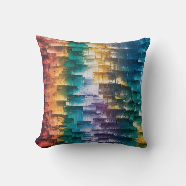 Vibrant Abstract Texture Cushion (Front)