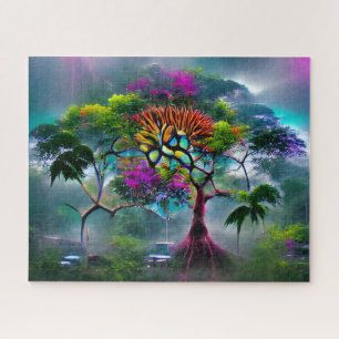 Vibrant Abstract Tree of Life   Hard Difficult Jigsaw Puzzle
