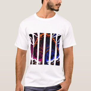 vibrant Abstract Tree Split Panel graphic T-Shirt