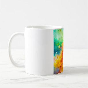 Vibrant Abstract Watercolor Splatter Pattern Coffee Mug