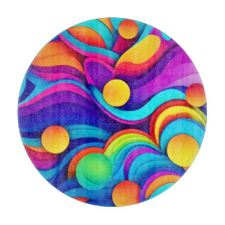 Vibrant Abstract Wave Art Cutting Board