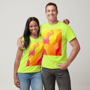 Vibrant Abstract Wave of Warmth Design T-Shirt