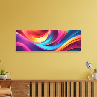 Vibrant Abstract Waves Wall Art – Colourful Modern