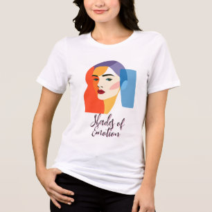 Vibrant Abstract Woman Portrait Tri-Blend Shirt