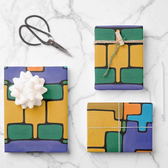 Vibrant Abstract Wrapping Paper Sheet (Front)
