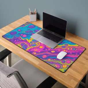 Vibrant Acrylic Pour Desk Mat
