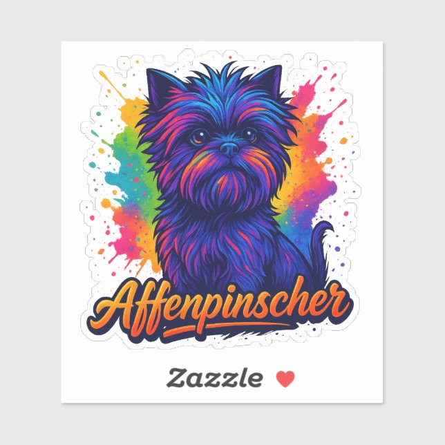 Vibrant Affenpinscher Pop Art Portrait – Colourful (Sheet)