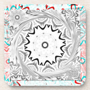 Vibrant African Culture: A Pink and Cyan Fusion Coaster
