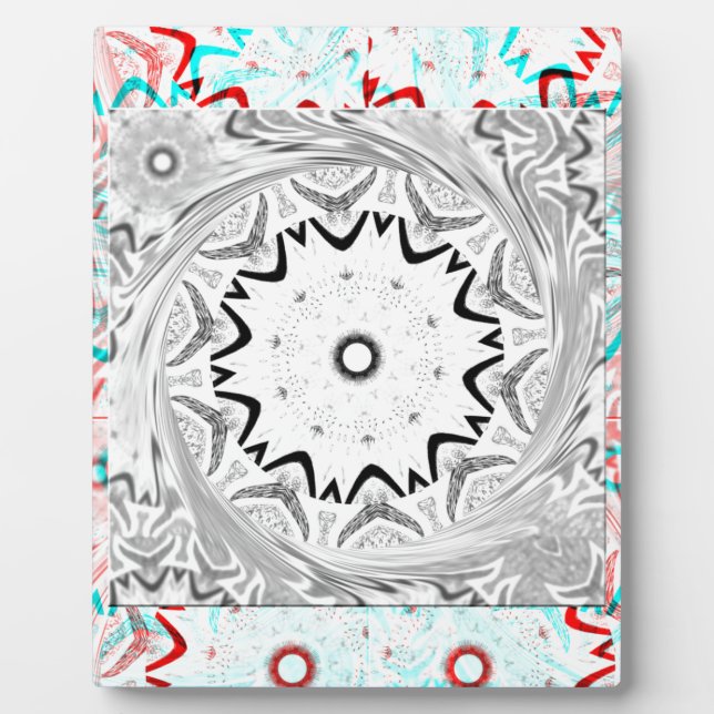 Vibrant African Culture: A Pink and Cyan Fusion Plaque (Front)