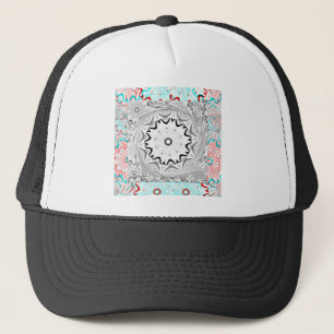Vibrant African Culture: A Pink and Cyan Fusion Trucker Hat