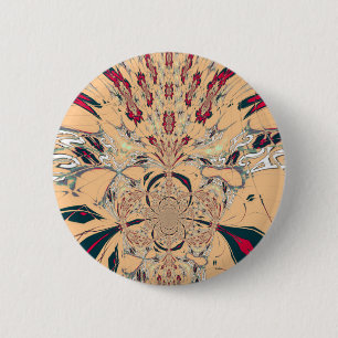 Vibrant African Kaleidoscope: A Peachy Delight 6 Cm Round Badge