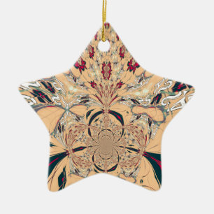Vibrant African Kaleidoscope: A Peachy Delight Ceramic Tree Decoration