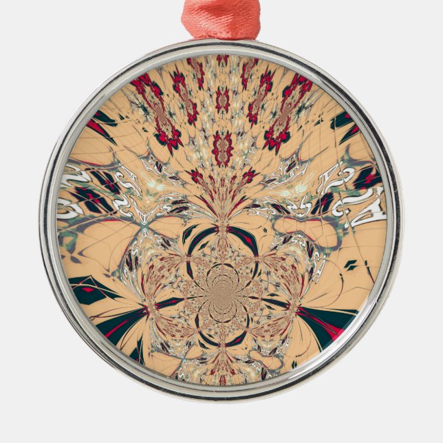 Vibrant African Kaleidoscope: A Peachy Delight Metal Tree Decoration (Front)
