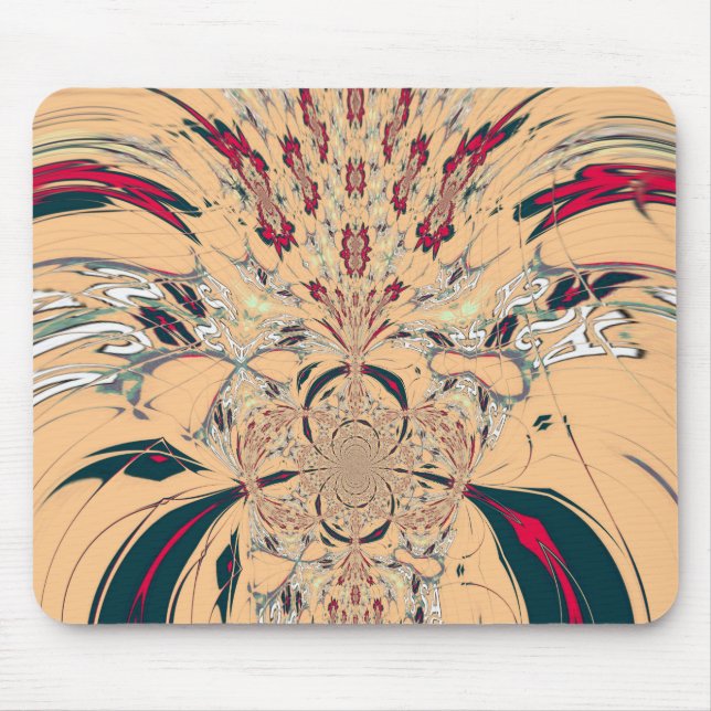 Vibrant African Kaleidoscope: A Peachy Delight Mouse Pad (Front)
