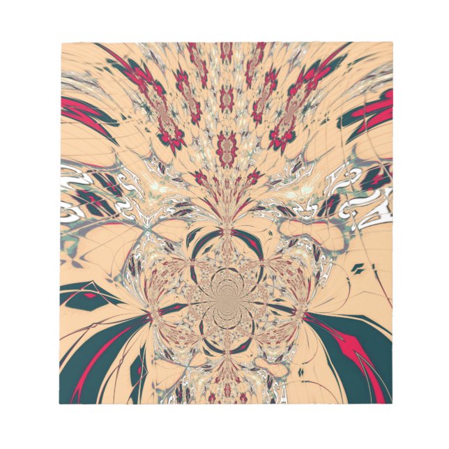 Vibrant African Kaleidoscope: A Peachy Delight Notepad (Front)
