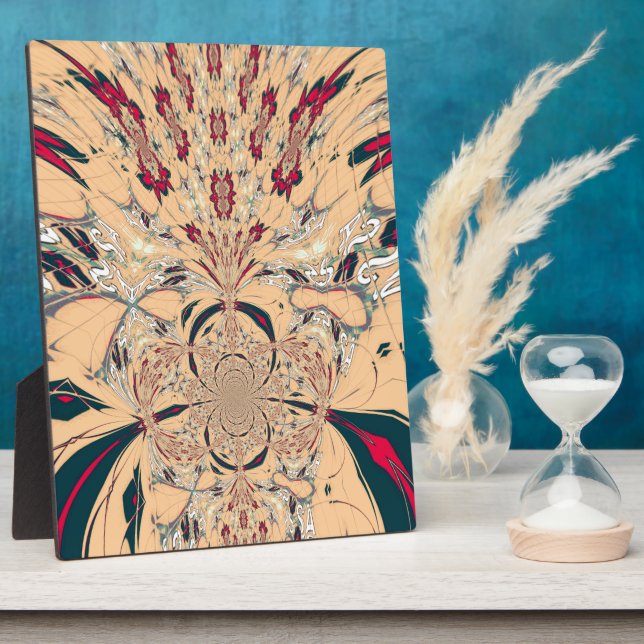 Vibrant African Kaleidoscope: A Peachy Delight Plaque (Side)