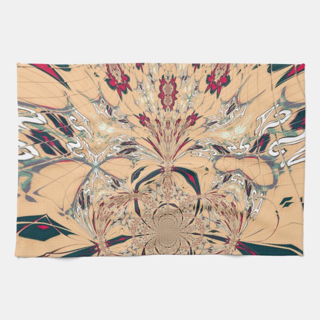 Vibrant African Kaleidoscope: A Peachy Delight Tea Towel (Horizontal)