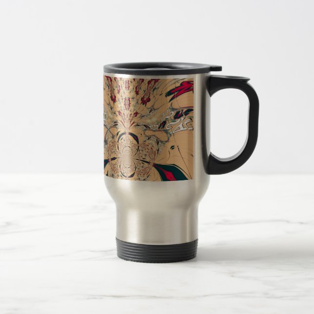 Vibrant African Kaleidoscope: A Peachy Delight Travel Mug (Right)