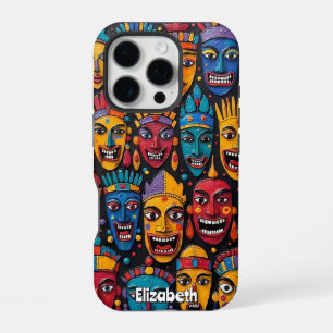 Vibrant African Mask Wall iPhone 16 Pro Case