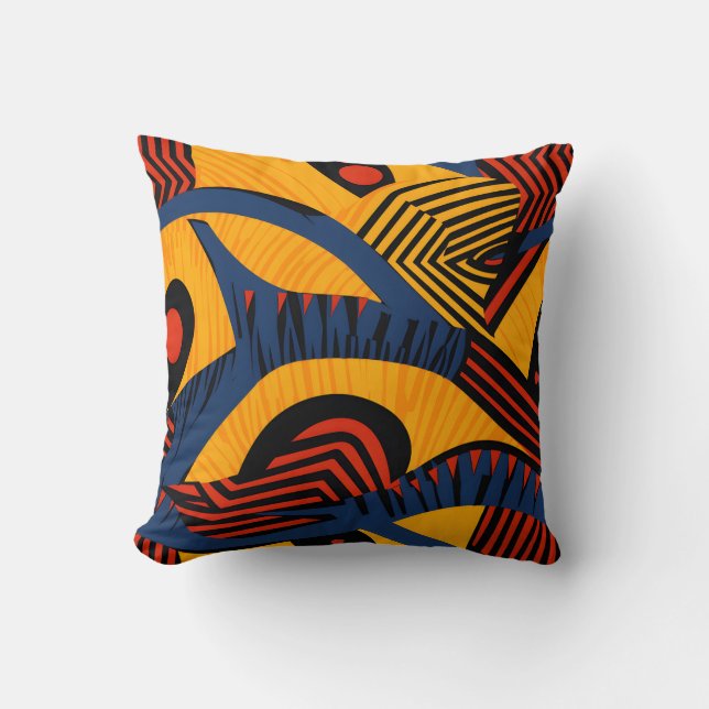 Vibrant African Pattern Cushion (Front)