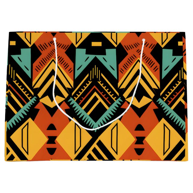 Vibrant African Pattern Large Gift Bag (Front)